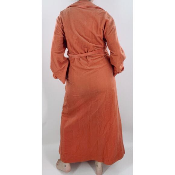 Vintage Christian Dior Apricot Coral Fleece Robe Size Small - Picture 2 of 5